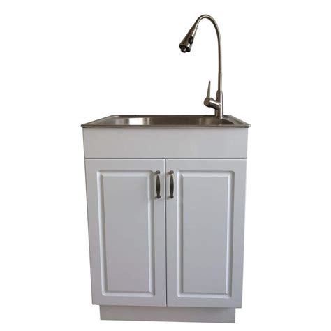 glacier bay all-in-one stainless steel laundry/ utility sink and cabinet|glacier bay sink and cabinet.